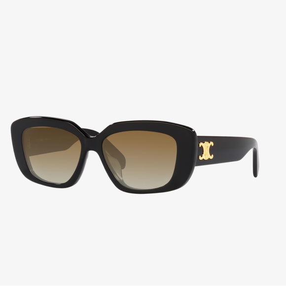NIB CELINE Triomphe CL40216U Black/Gradient Brown Lenses Rectangle Sunglasses - Picture 1 of 16
